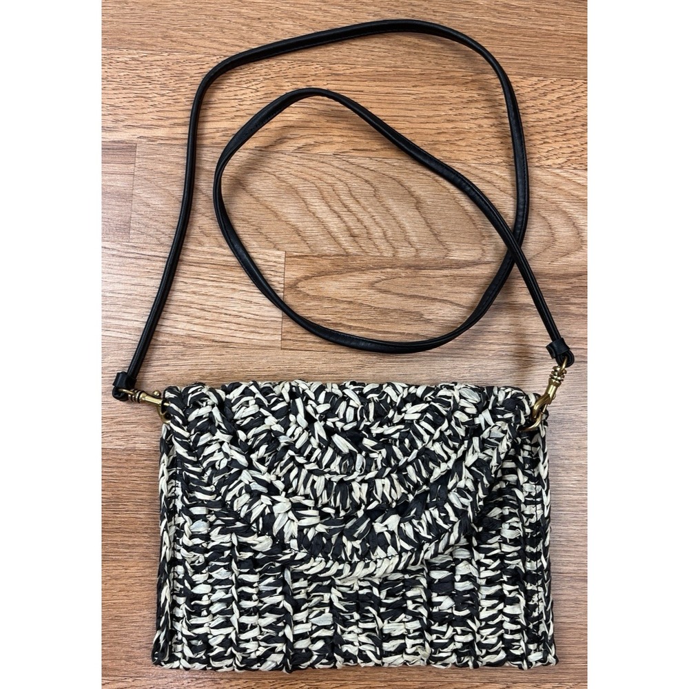 Banana Republic Woven Straw Crossbody or Clutch Purse, Removable Strap